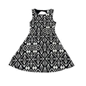 PINK Aztec pattern‎ Sleeveless Open Back Black White Dress Size Small